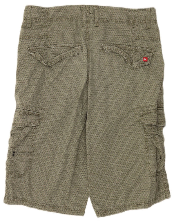 Quiksilver Shorts cargo para niños 13-14 años W28 Algodón geométrico caqui
