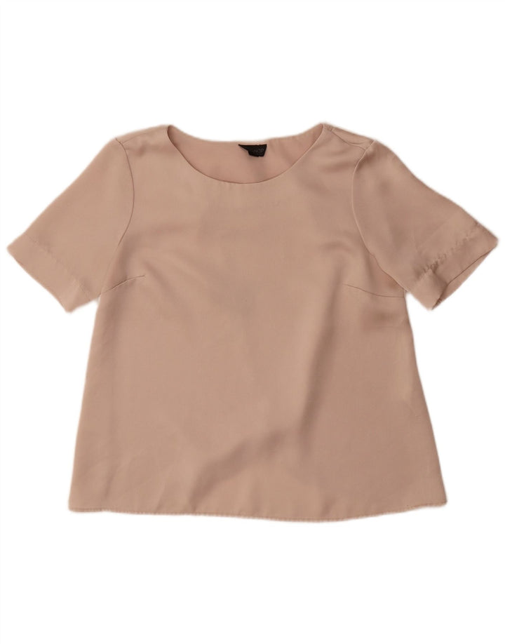 Topshop Blusa extragrande para mujer Top UK 10 Small Beige Poliéster