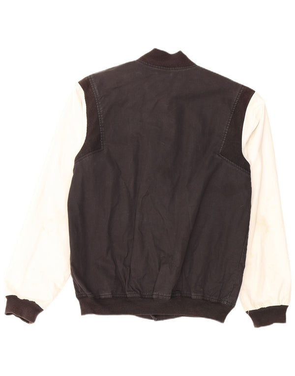 Adidas Chaqueta universitaria gráfica para hombre UK 38 Medium Black Colourblock Cotton