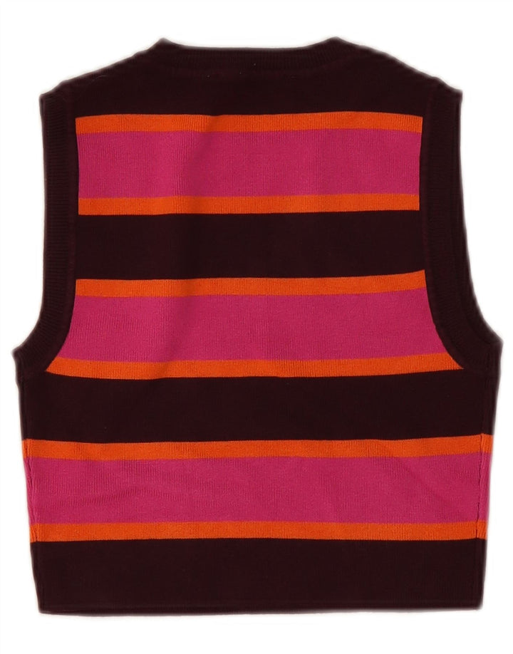 Zara Mujer Crop Vest Top UK 40 Mediano Rosa Rayas