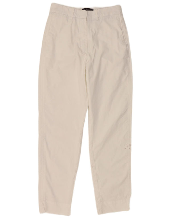 Marks & Spencer Pantalones chinos de cintura alta para mujer UK 8 Small W26 L27 Blanco