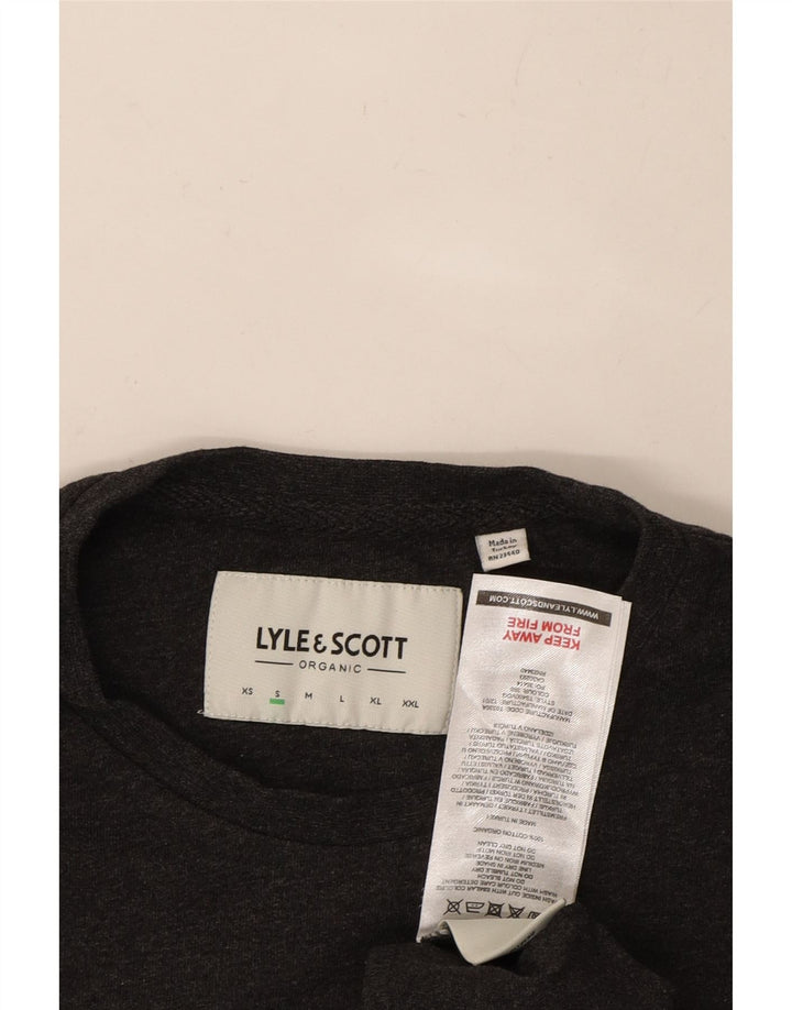 LYLE & SCOTT Mens T-Shirt Top Small Grey Cotton