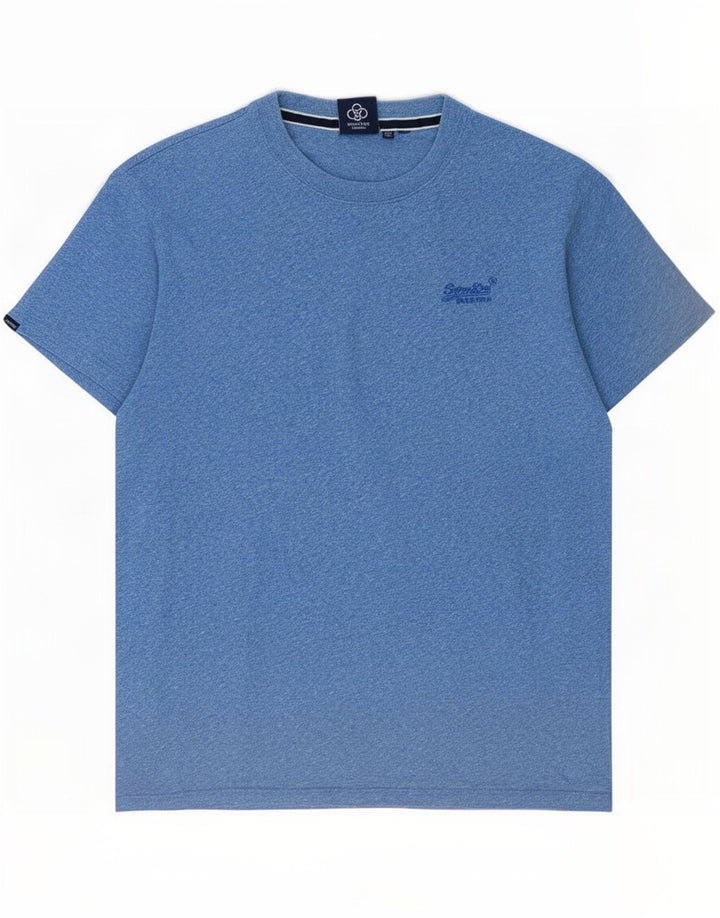 Superdry Camiseta para hombre Top de algodón moteado en azul medio