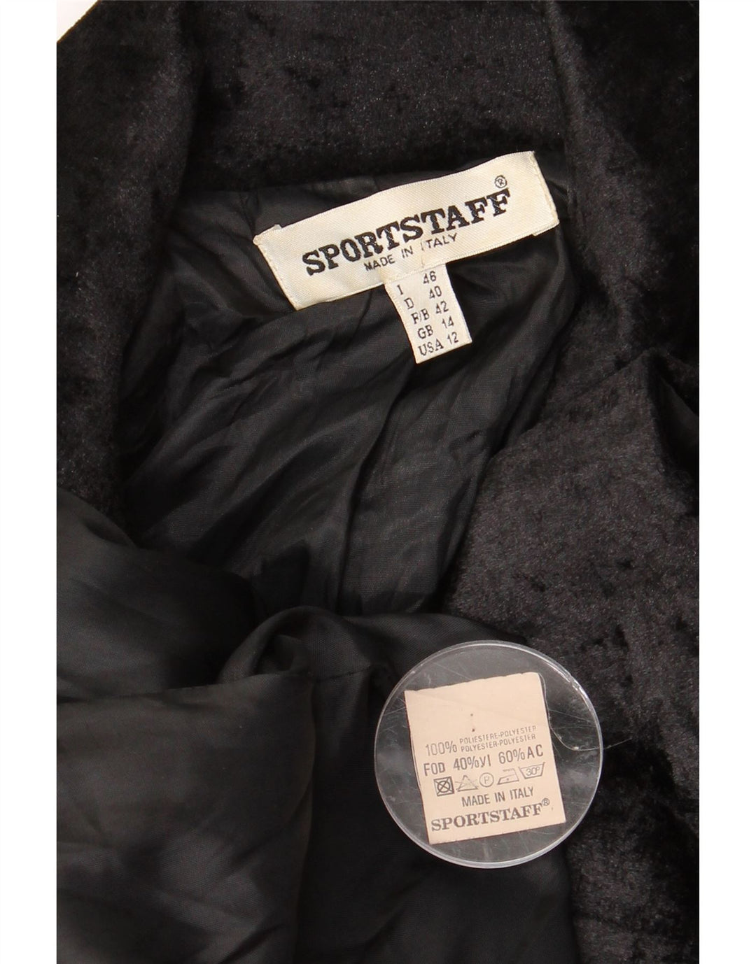 Sportstaff Chaqueta tipo blazer con doble botonadura para mujer UK 44 Grande Poliéster negro