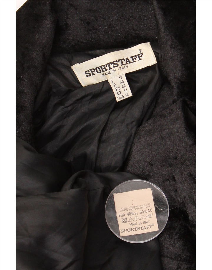 Sportstaff Chaqueta tipo blazer con doble botonadura para mujer UK 44 Grande Poliéster negro