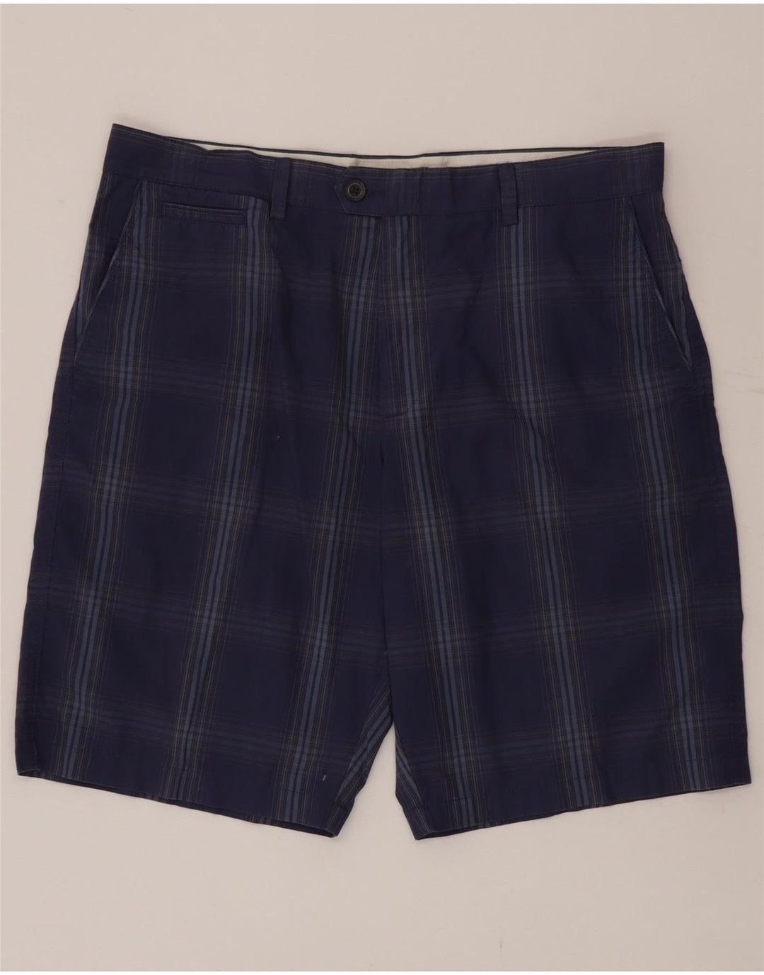Marks & Spencer Pantalones cortos chinos para hombre W36 Algodón a cuadros azules grandes