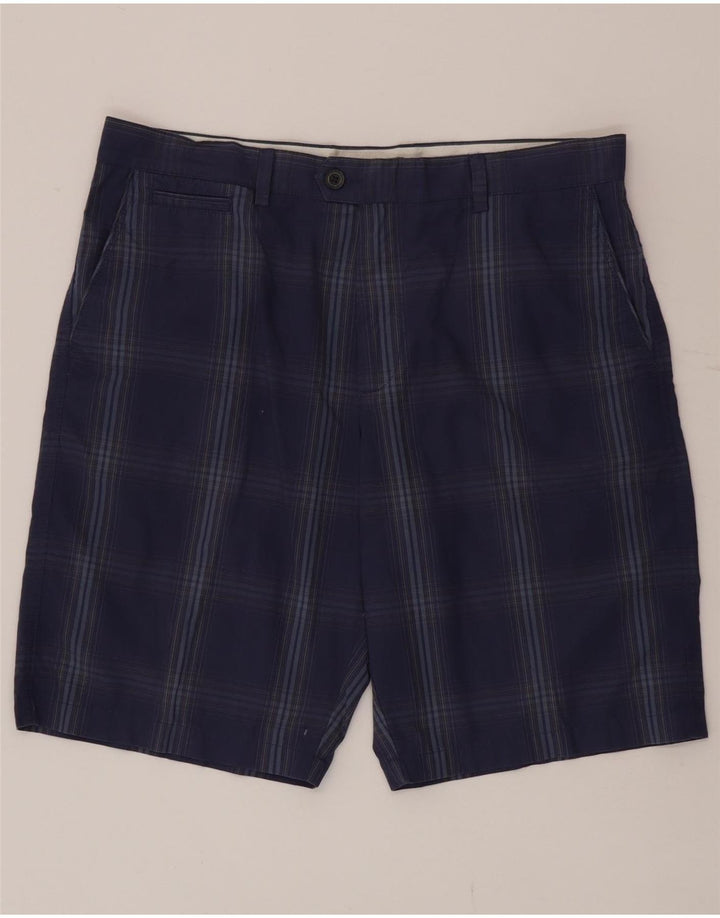 Marks & Spencer Pantalones cortos chinos para hombre W36 Algodón a cuadros azules grandes