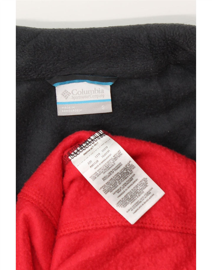 Columbia Jersey De Forro Polar Con Cremallera Para Hombre Pequeño Poliéster Color Block Rojo