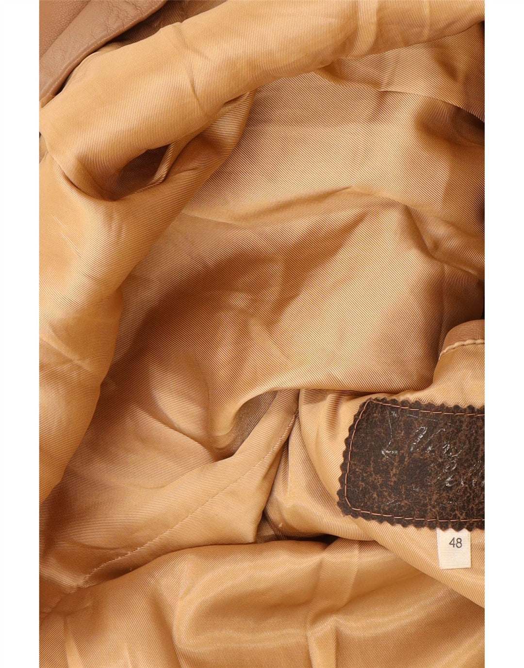 VINTAGE Chaqueta Blazer de Cuero de 2 Botones para Hombre IT 48 Cuero Beige Medio