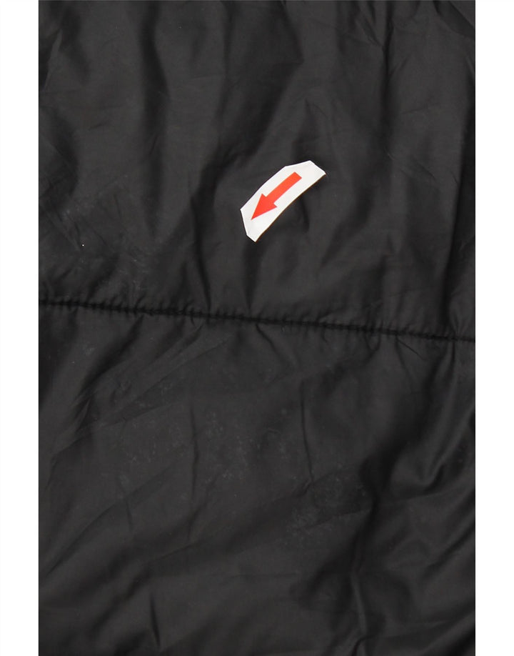 Zara Mujer Abrigo Acolchado Con Capucha UK 44 Medium Nylon Negro
