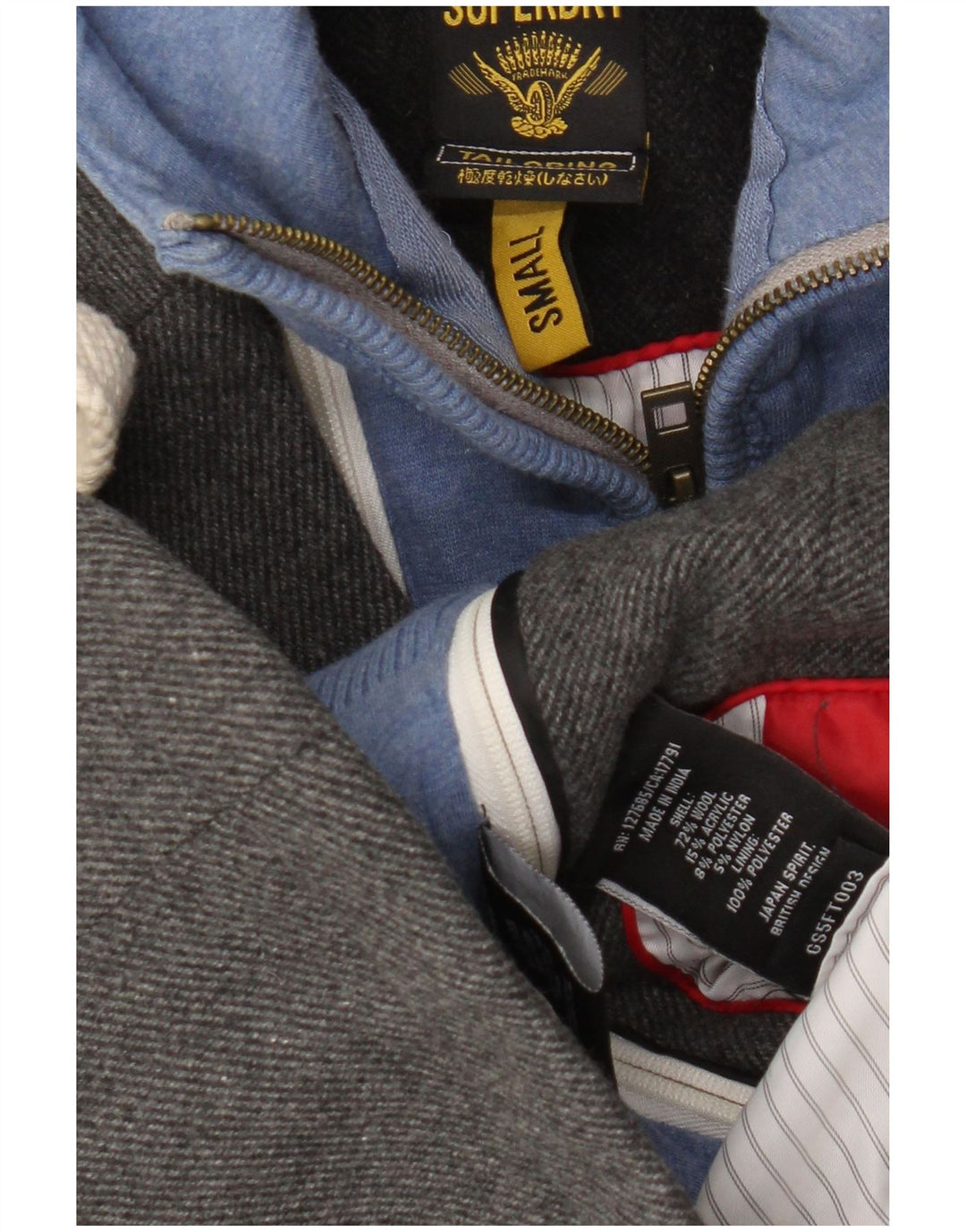 Superdry Chaqueta tipo blazer con capucha y 2 botones para mujer, talla 40, talla pequeña, lana gris