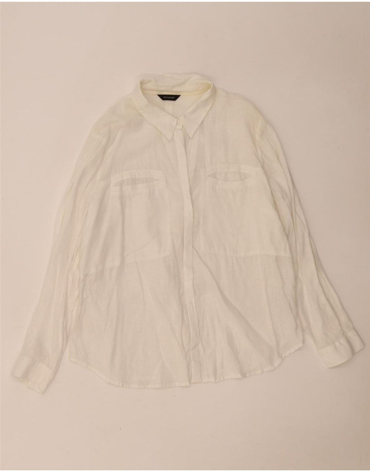 Autograph Camisa para mujer UK 40 XL Lino blanco