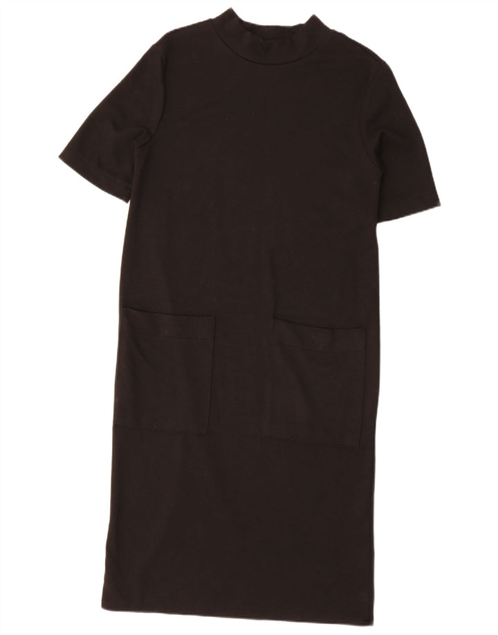 Zara Mujer Vestido Recto UK 10 Small Negro