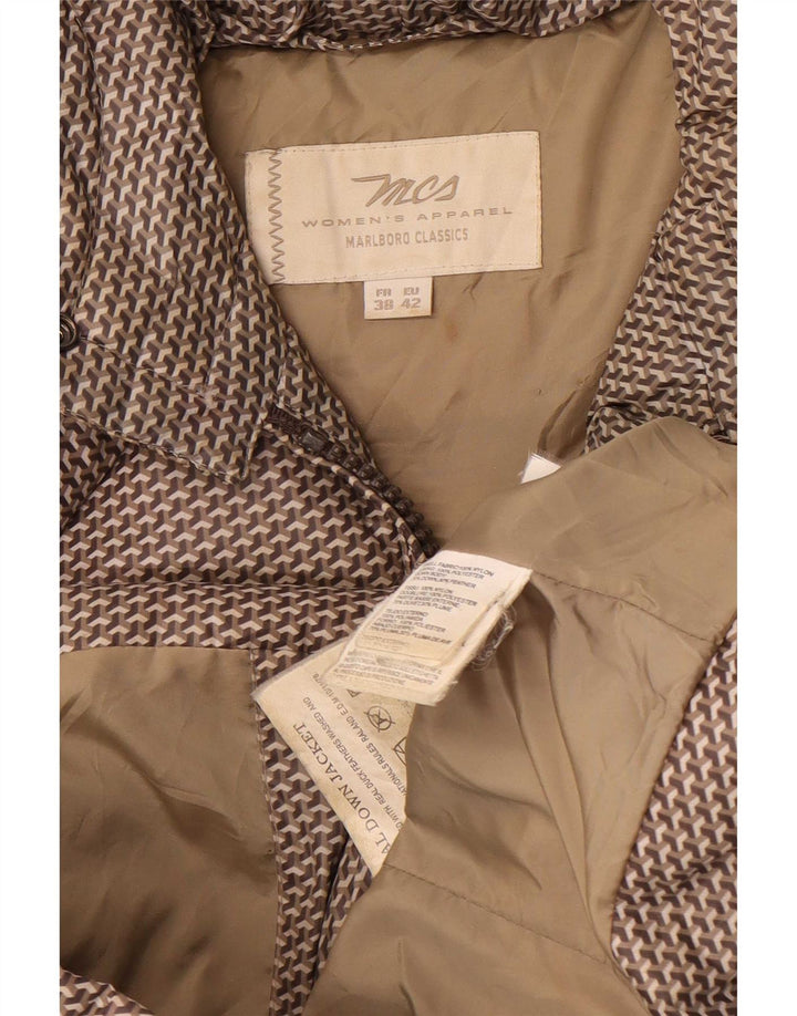 Marlboro Classics Chaqueta acolchada con capucha para mujer EU 42 Grande Gris Geométrico