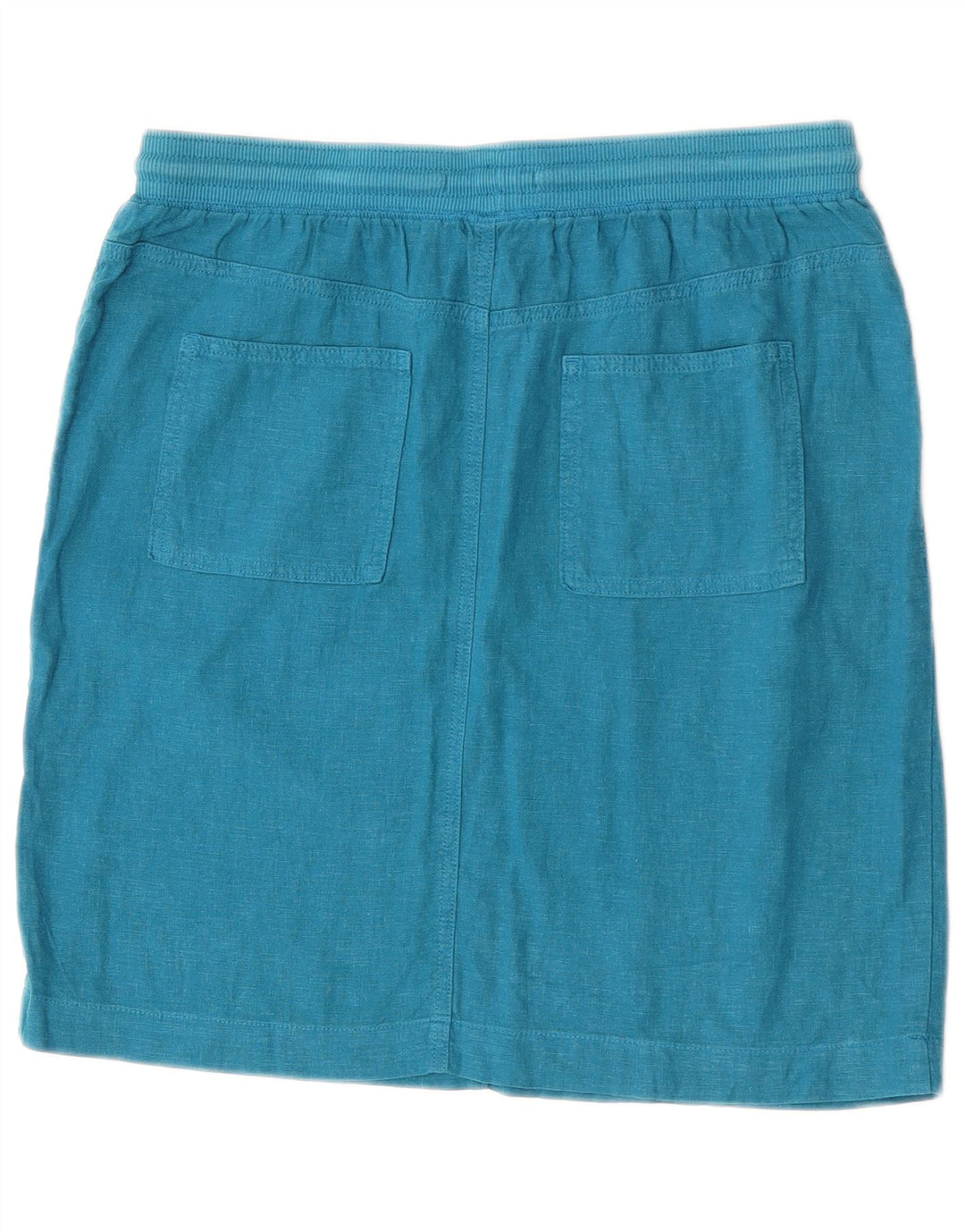 Marks & Spencer Falda recta para mujer UK 12 Medium W30 Lino azul
