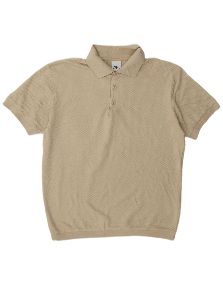 Zara Hombre Polo Polo Algodón Beige Medio