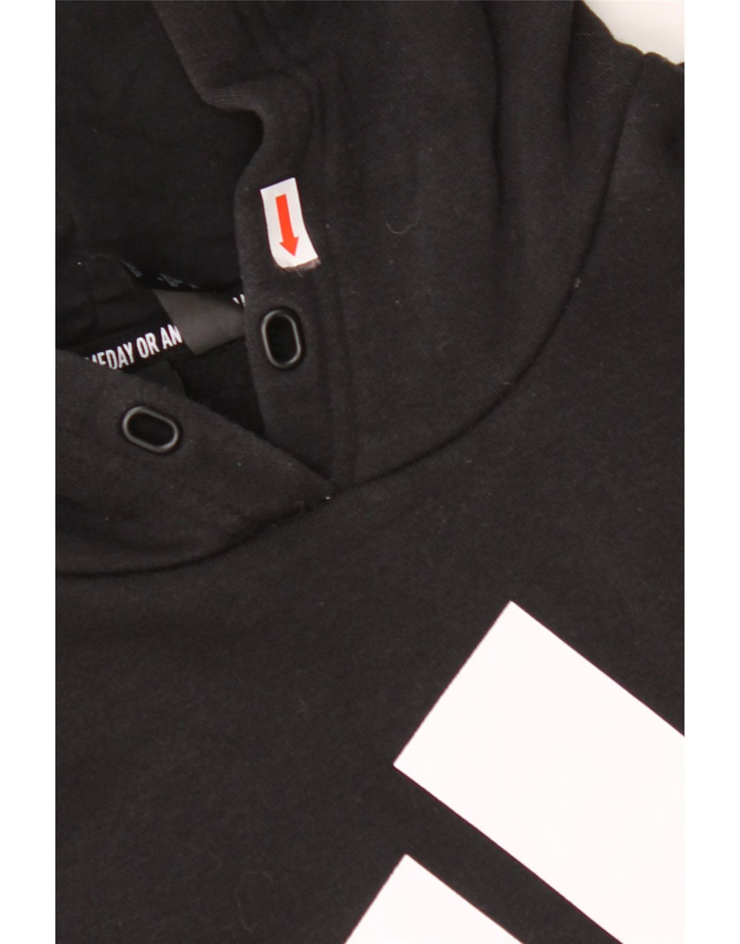 ADIDAS Jersey con capucha gráfico para mujer UK 24/26 2XL Algodón negro