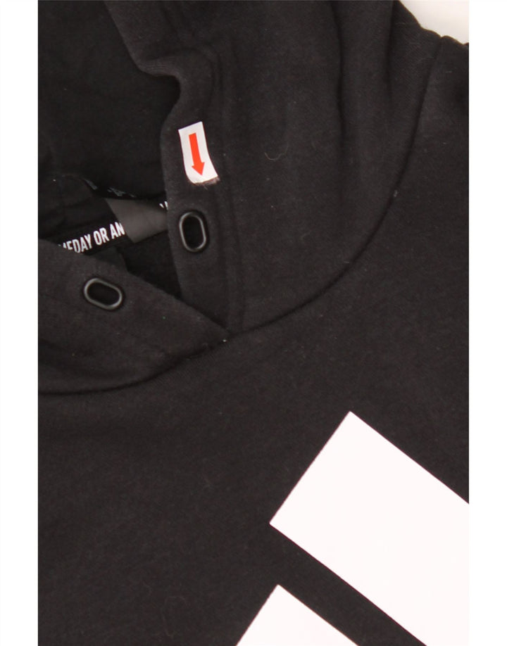 ADIDAS Jersey con capucha gráfico para mujer UK 24/26 2XL Algodón negro