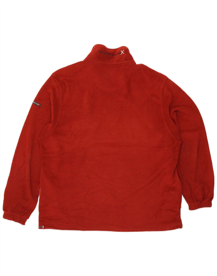 Izod Jersey Polar Hombre con Cremallera y Cuello XL Poliéster Rojo