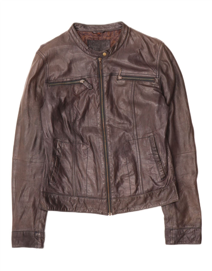 Conbipel Chaqueta de cuero corta para mujer IT 46 Cuero negro grande