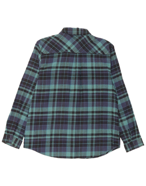 Eddie Bauer Camisa de franela para mujer UK 46 Grande Azul marino Cuadros Algodón