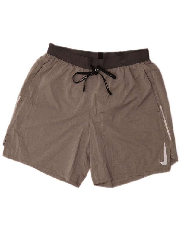 Pantalones cortos deportivos Nike Dri Fit para hombre Poliéster gris medio