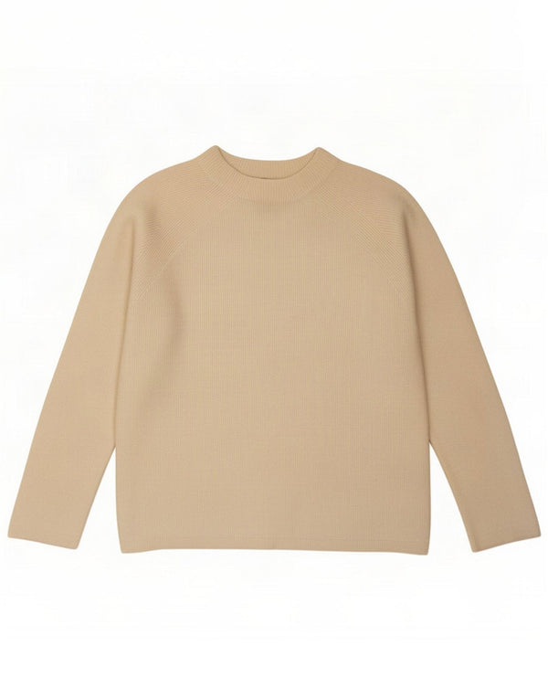 Jersey Massimo Dutti con cuello barco para mujer UK 44 Medium Off White Wool