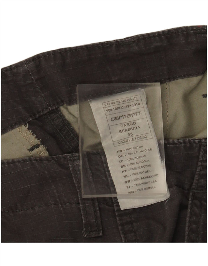 Carhartt Shorts Cargo Hombre W33 Algodón Gris Medio