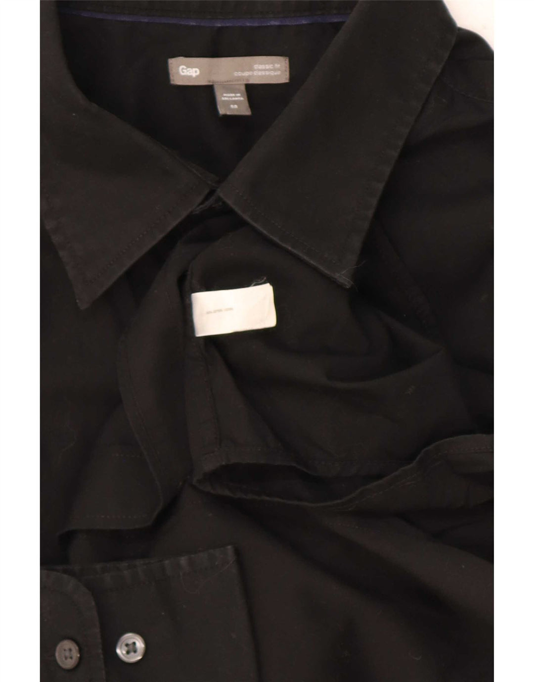Camisa Gap de corte clásico para hombre, algodón negro mediano