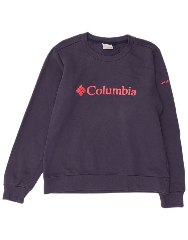 COLUMBIA Sudadera gráfica para mujer Jumper UK 14 Medium Azul marino Algodón