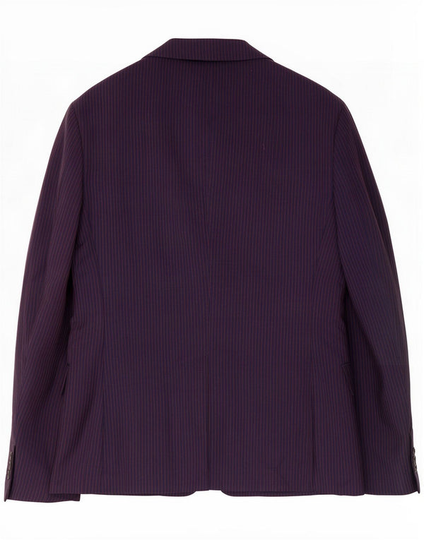 Prada Chaqueta tipo blazer de 2 botones para hombre IT 52 XL Azul marino con rayas diplomáticas Mohair