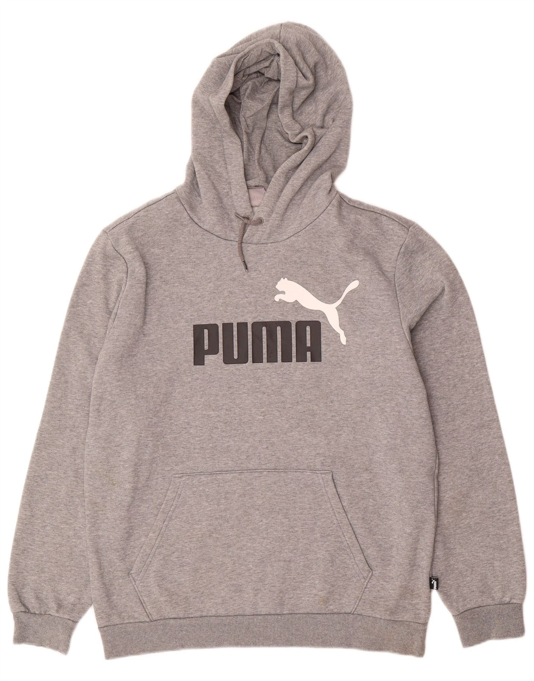 PUMA Jersey con capucha gráfica para hombre de algodón gris medio