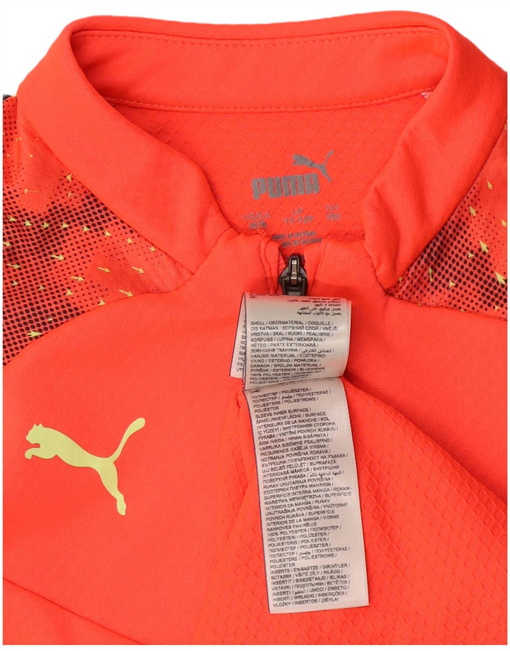 Puma - Camiseta de chándal para niño, diseño gráfico, color naranja, 11-12 años