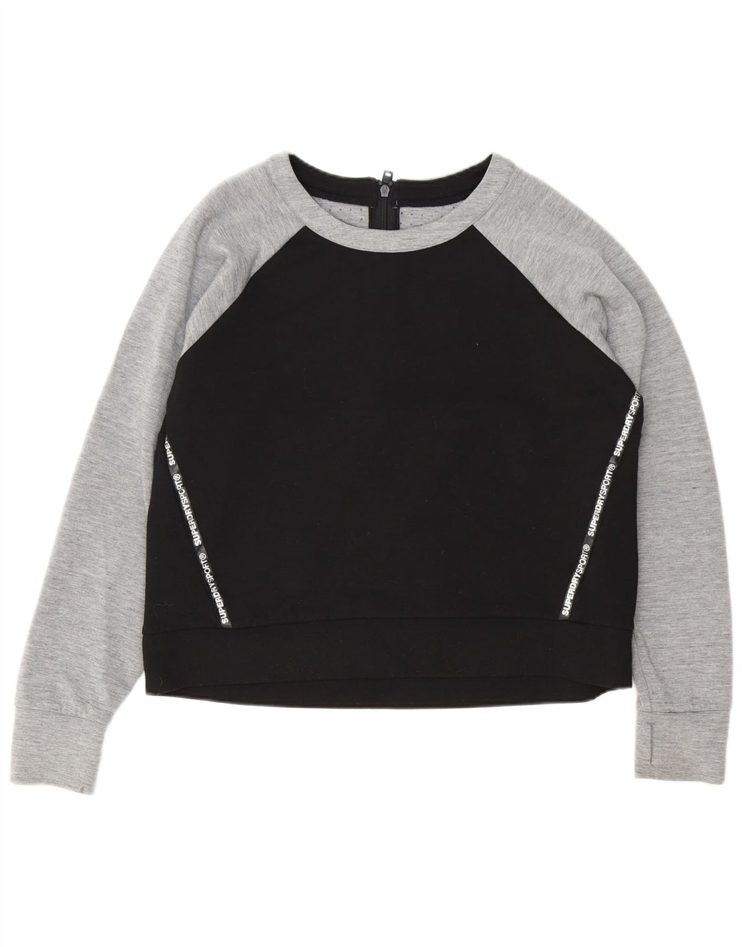 Superdry Mujer Sudadera Gráfica Jumper UK 46 Large Negro Colorblock