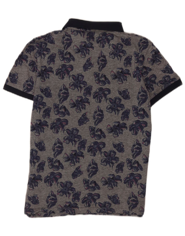 Ted Baker - Polo para hombre, talla 4, algodón floral gris grande