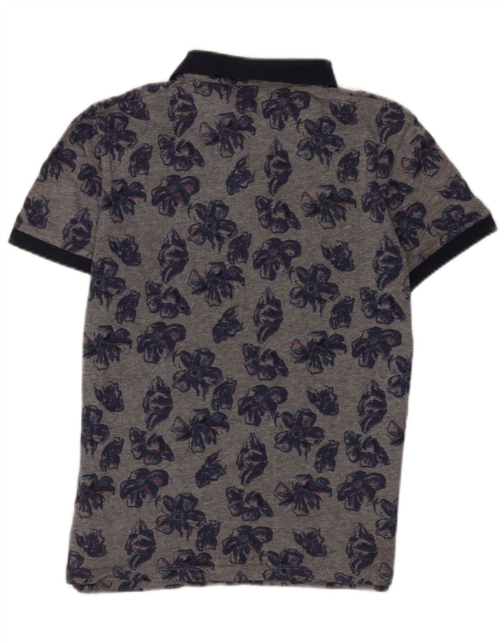 Ted Baker - Polo para hombre, talla 4, algodón floral gris grande