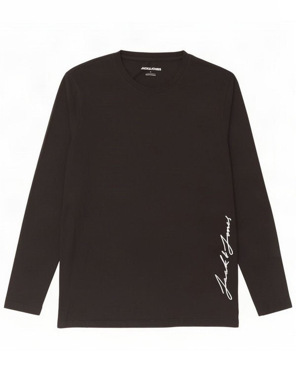 Jack & Jones Mens Graphic Top manga larga Large Black