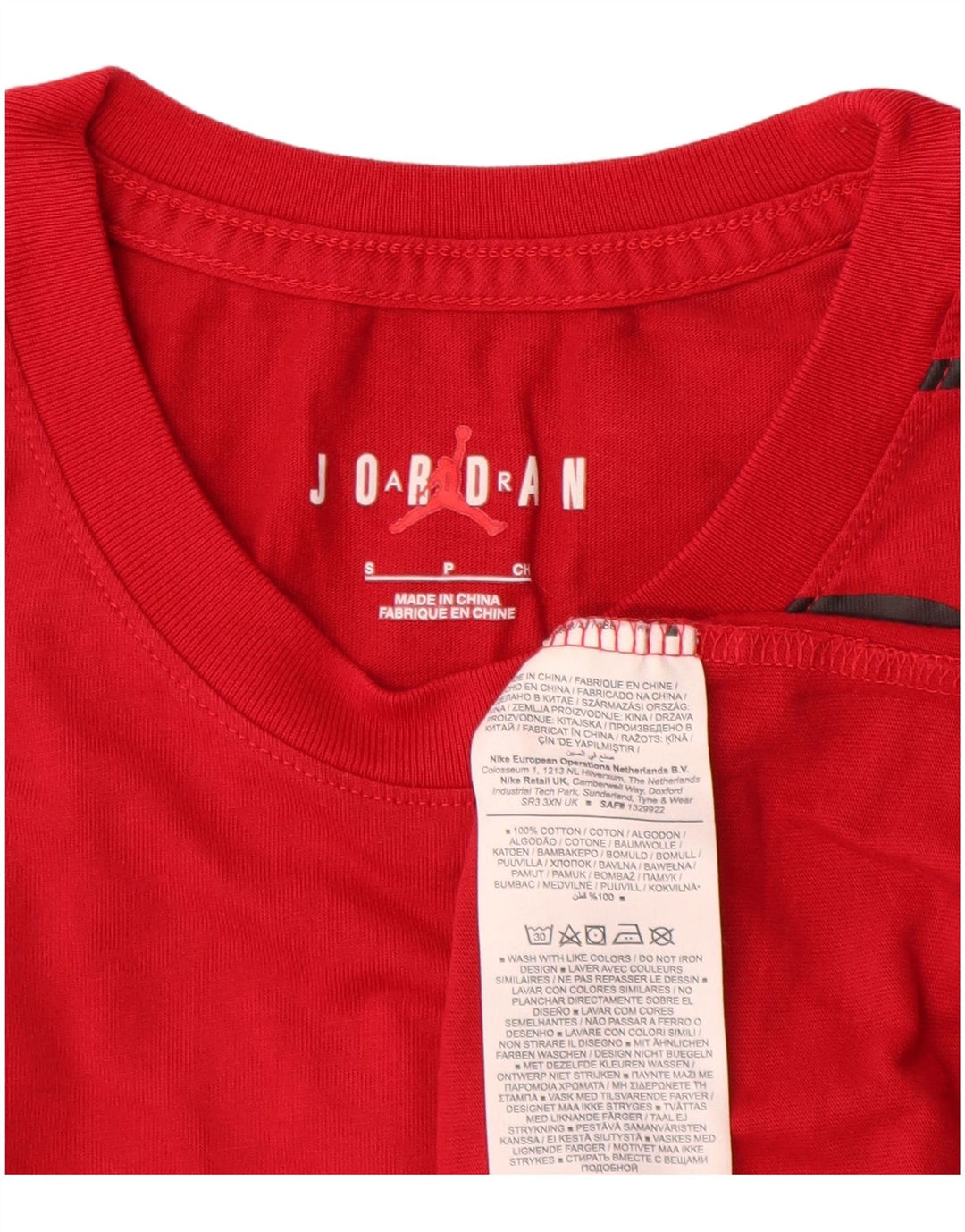 Jordan - Camiseta gráfica para hombre, talla pequeña, algodón rojo