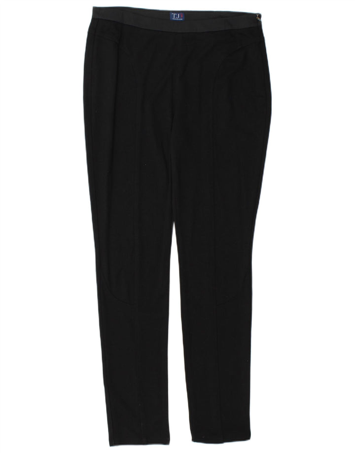 TRUSSARDI Pantalones informales ajustados para mujer IT 44 Medium W30 L29 Viscosa negra
