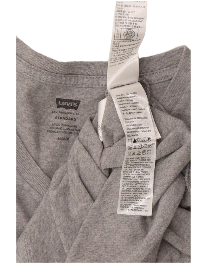 LEVI'S Camiseta estándar para hombre Top de algodón gris medio