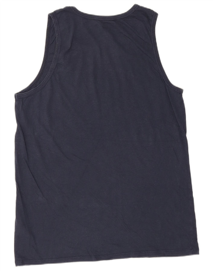 Nike Camiseta sin mangas de corte atlético para hombre Algodón azul marino mediano