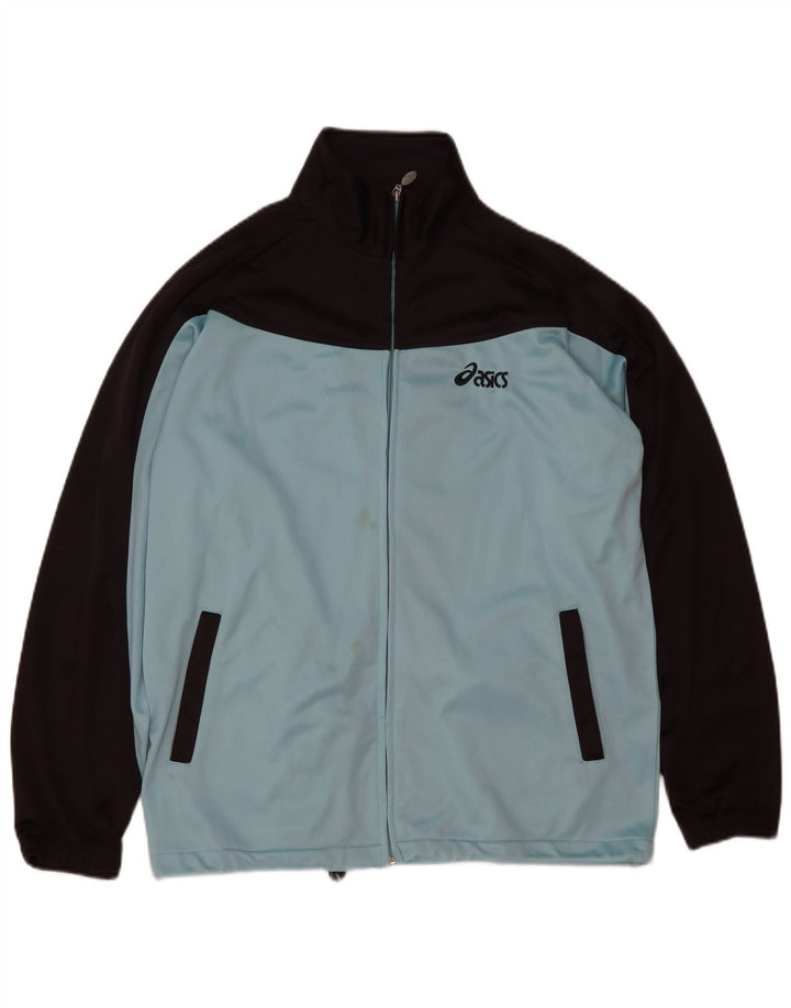 Asics Hombre Chándal Top Chaqueta Grande Azul Colorblock