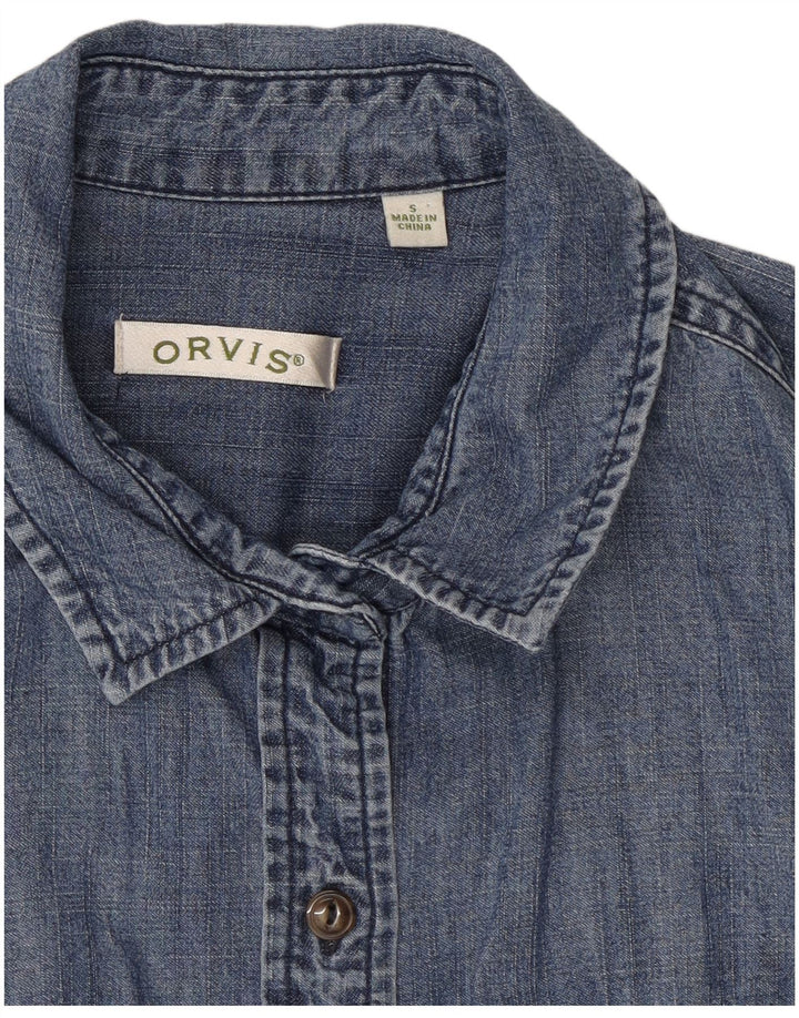 Camisa vaquera Orvis para mujer UK 10 Small Blue Cotton