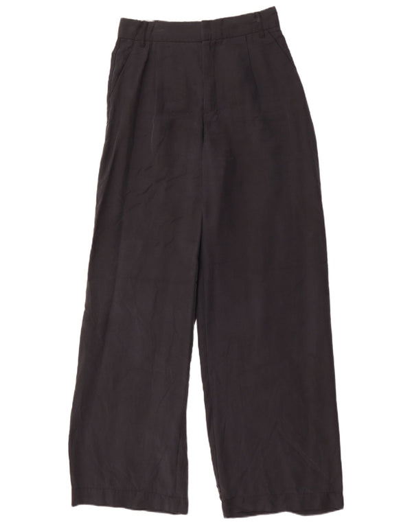 Zara Mujer Pantalón Chino De Pierna Ancha XS W24 L32 Negro