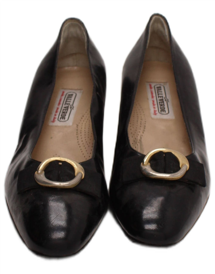 Valle Verde - Bailarinas de piel para mujer, talla 6, piel negra