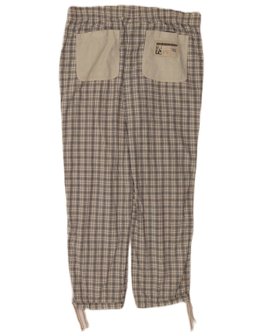 Think Pink - Pantalones joggers para hombre, talla grande, W36 L28, cuadros grises