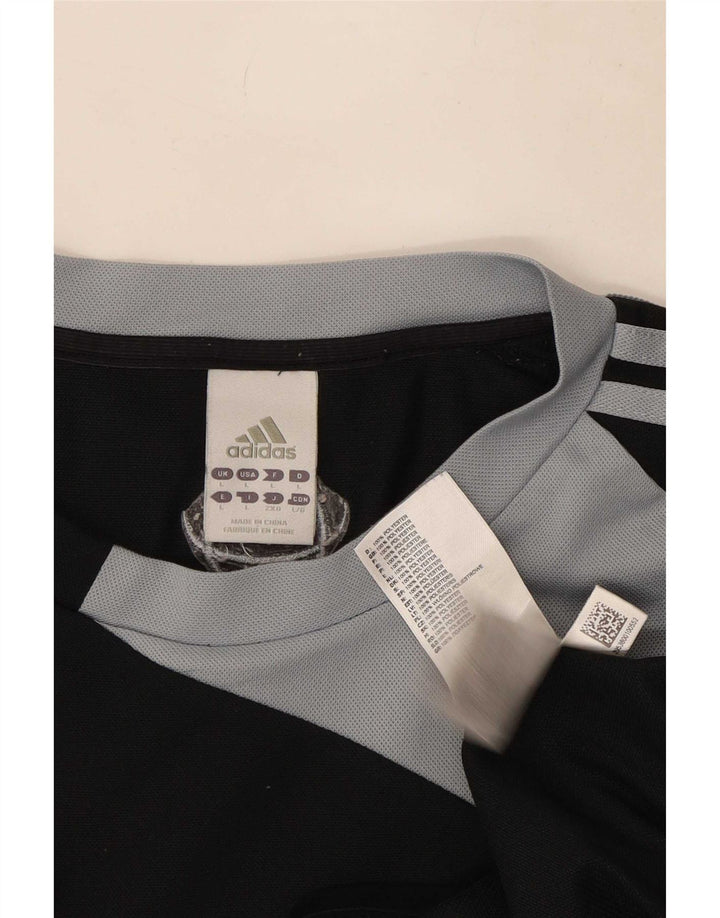 Adidas Hombre Climalite Camiseta Top Grande Negro Colorblock Poliéster