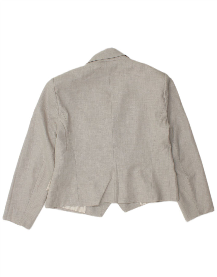 Zara Mujer Chaqueta Corta De Doble Botonadura UK 40 XL Poliéster Gris