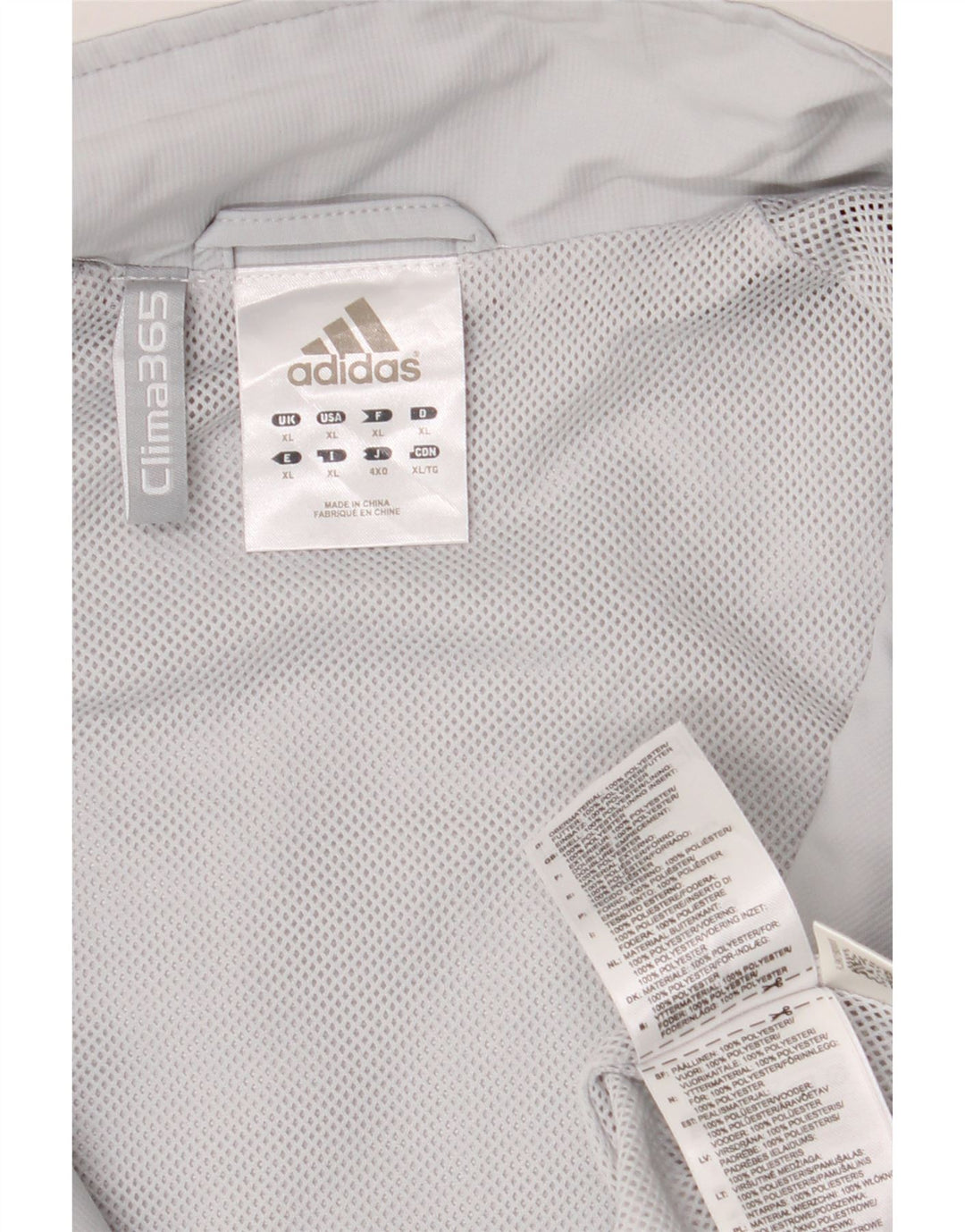 ADIDAS Chaqueta impermeable Clima 365 para hombre UK 42 XL Gris Colorblock Poliéster
