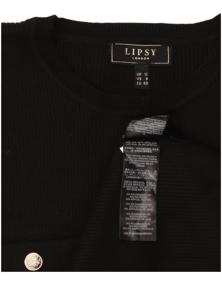 Vestido estilo jersey de mujer Lipsy UK 40 Mediano Negro Poliamida